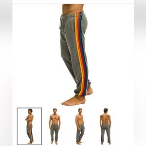 Aviator Nation 5 Stripe Heather Gray Joggers